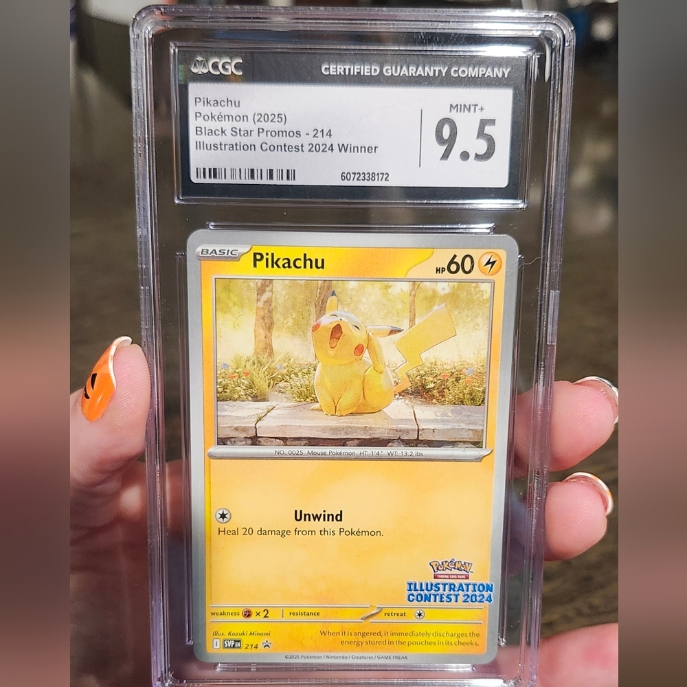 Pokemon Pikachu Card - Yellow and Black